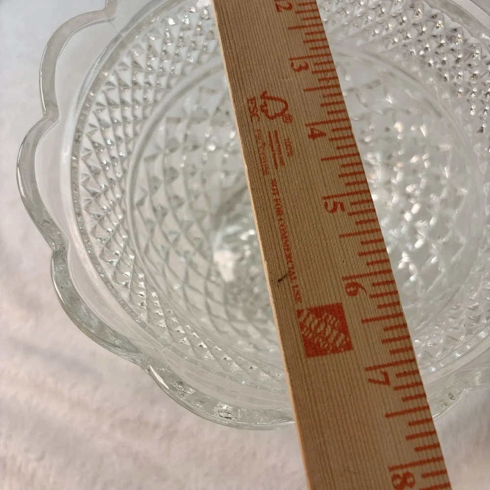 Vintage 60s Anchor Hocking Wexford Compote Pedestal Bowl Clear Pressed Glass EVC